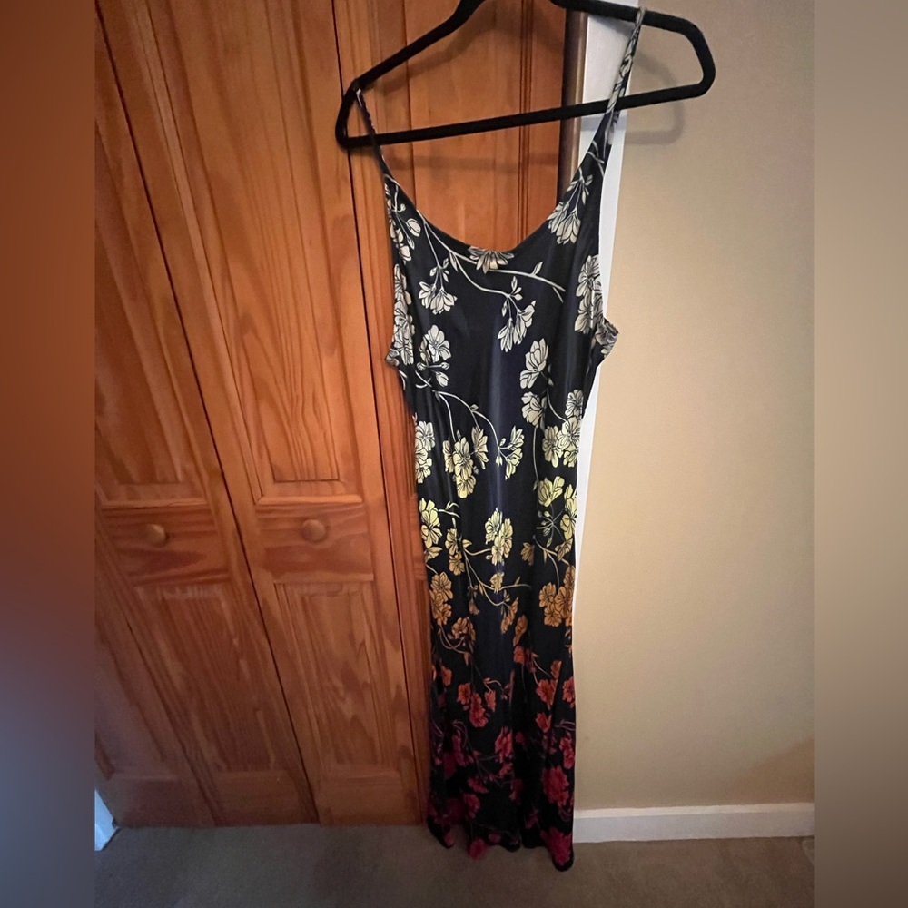 Anthropologie Floral Black Maxi Dress NWT